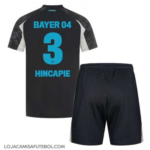 Camisa de Futebol Bayer Leverkusen Piero Hincapie #3 Equipamento Alternativo Infantil 2024-25 Manga Curta (+ Calças curtas)